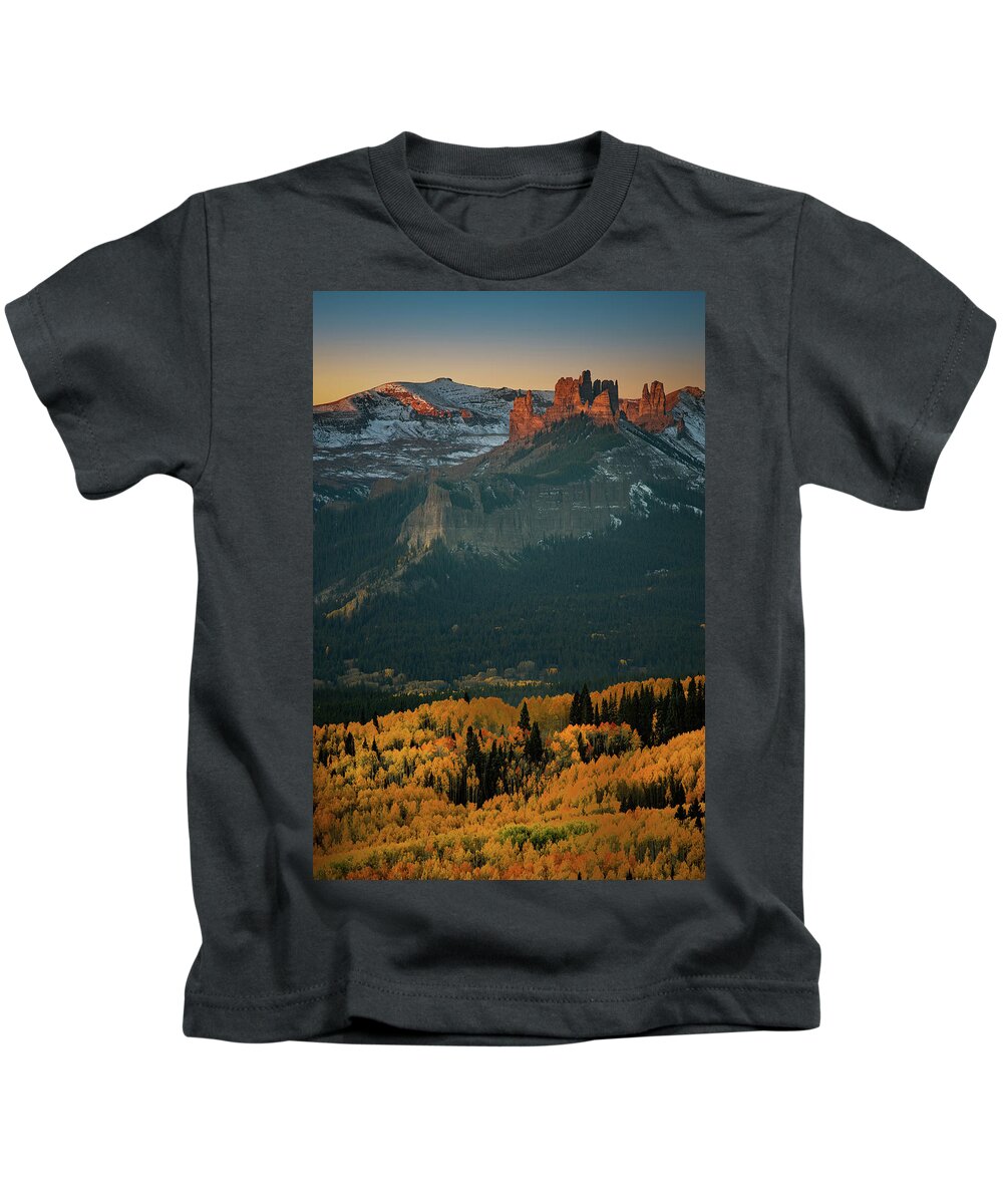 Gunnison Kids T-Shirt featuring the photograph The Castles 2023 by Bitter Buffalo Photography