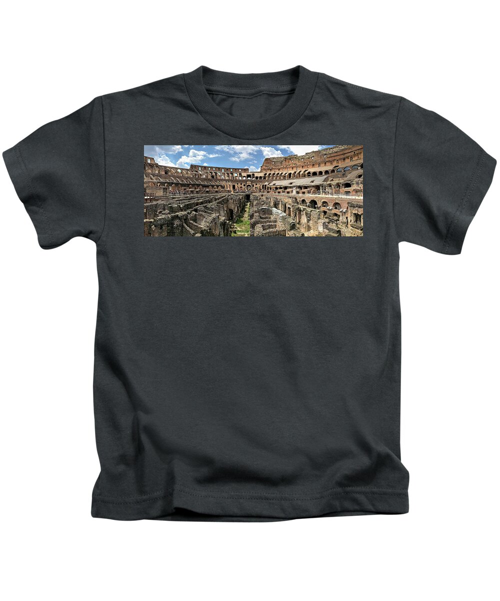 The Colosseum Kids T-Shirt featuring the photograph Colosseum Panorama by Jill Love