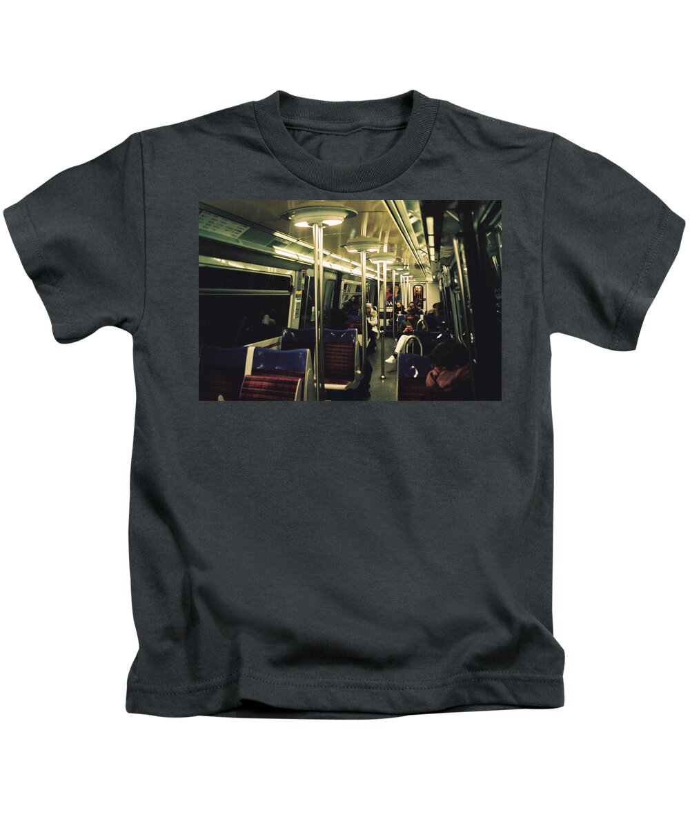 Underground Kids T-Shirt featuring the photograph The commute by Barthelemy De Mazenod