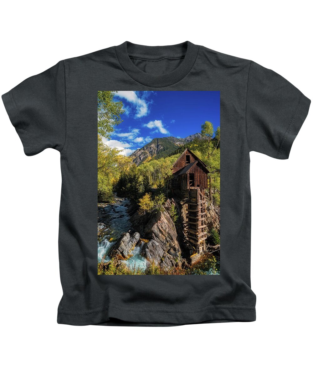 The Crystal Mill Kids T-Shirt featuring the photograph The Crystal Mill 4 by Bitter Buffalo Photography