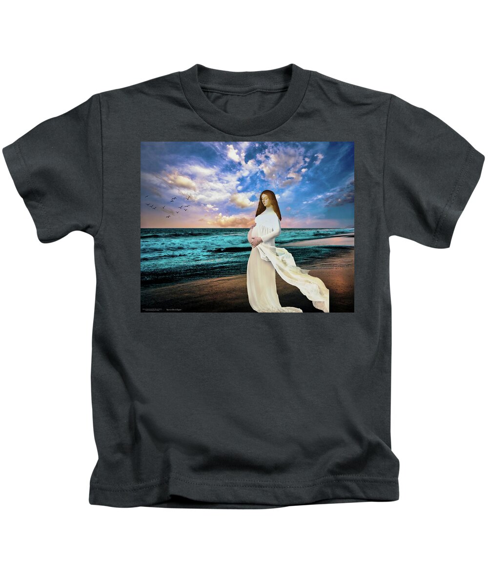 Pregnant Kids T-Shirt featuring the digital art The Day Draws Near by Norman Brule