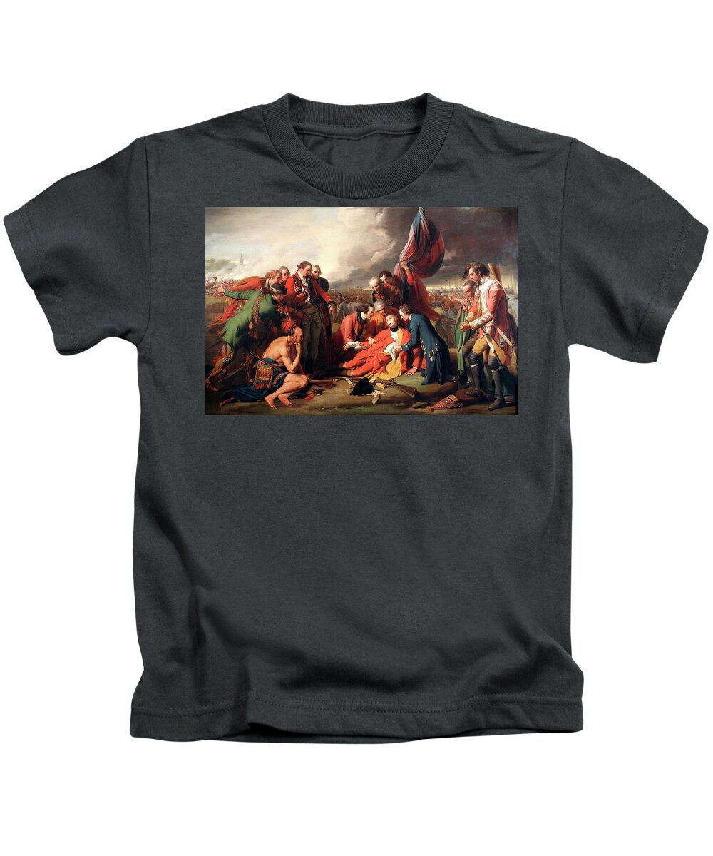 The Death Of General Wolfe Kids T-Shirt featuring the digital art The Death of General Wolfe by Benjamin West