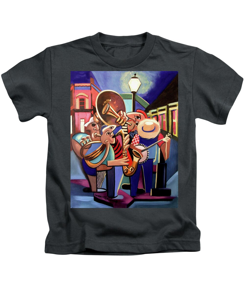 French Quarter Kids T-Shirt featuring the painting The French Quarter by Anthony Falbo