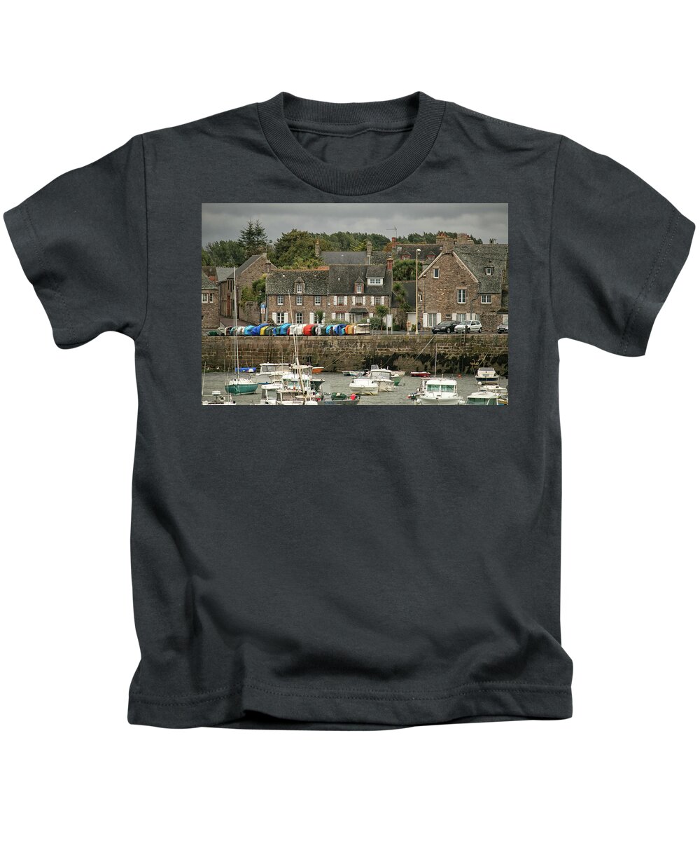 Harbor Kids T-Shirt featuring the photograph The Harbor of Barfleur 1 by Lisa Chorny