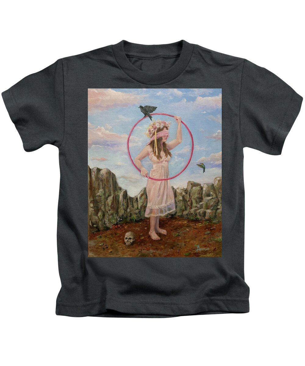 Persephone Kids T-Shirt featuring the painting The Heroine's Journey by James Andrews