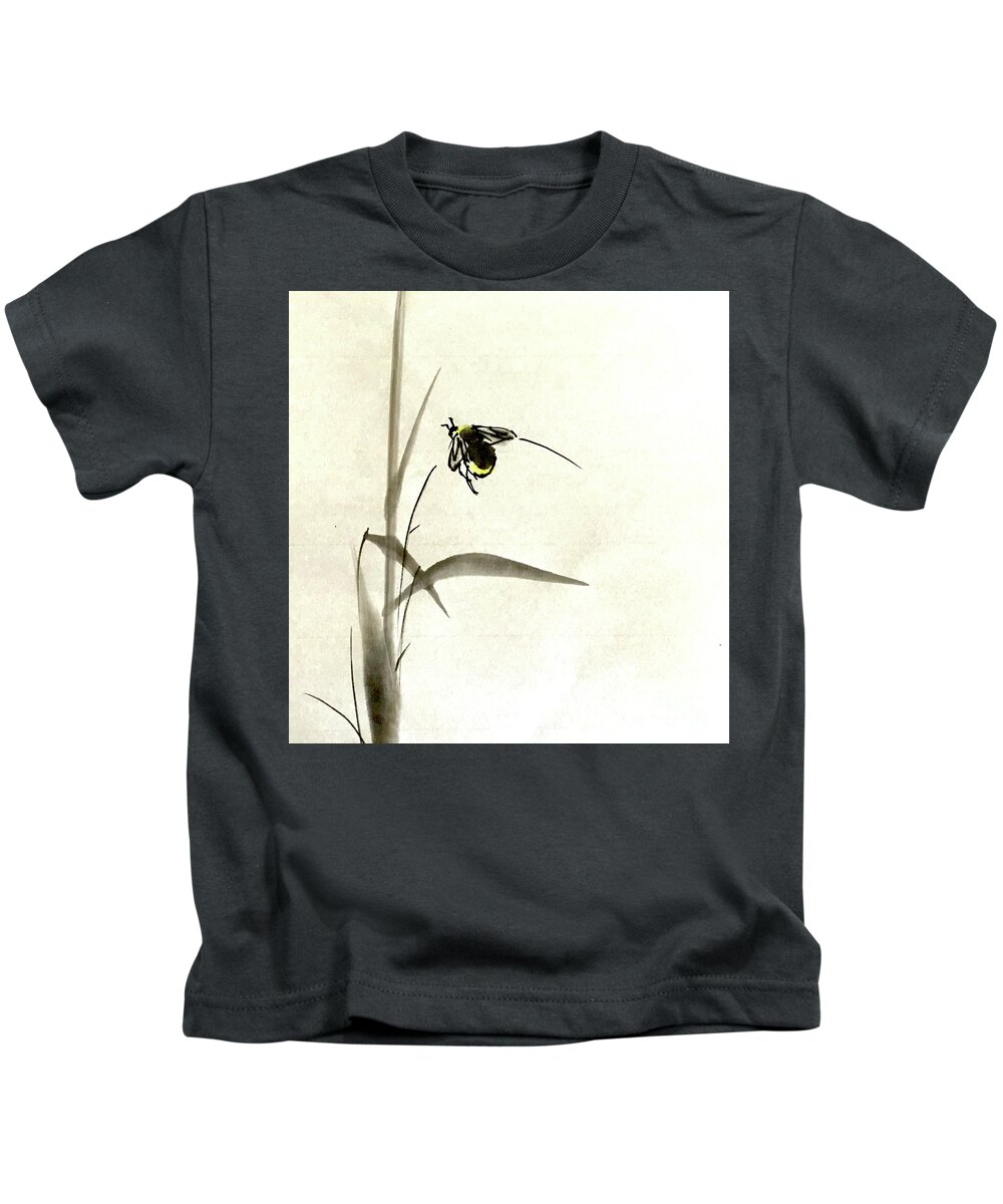 Japanese Kids T-Shirt featuring the painting The Life of a Bee by Fumiyo Yoshikawa