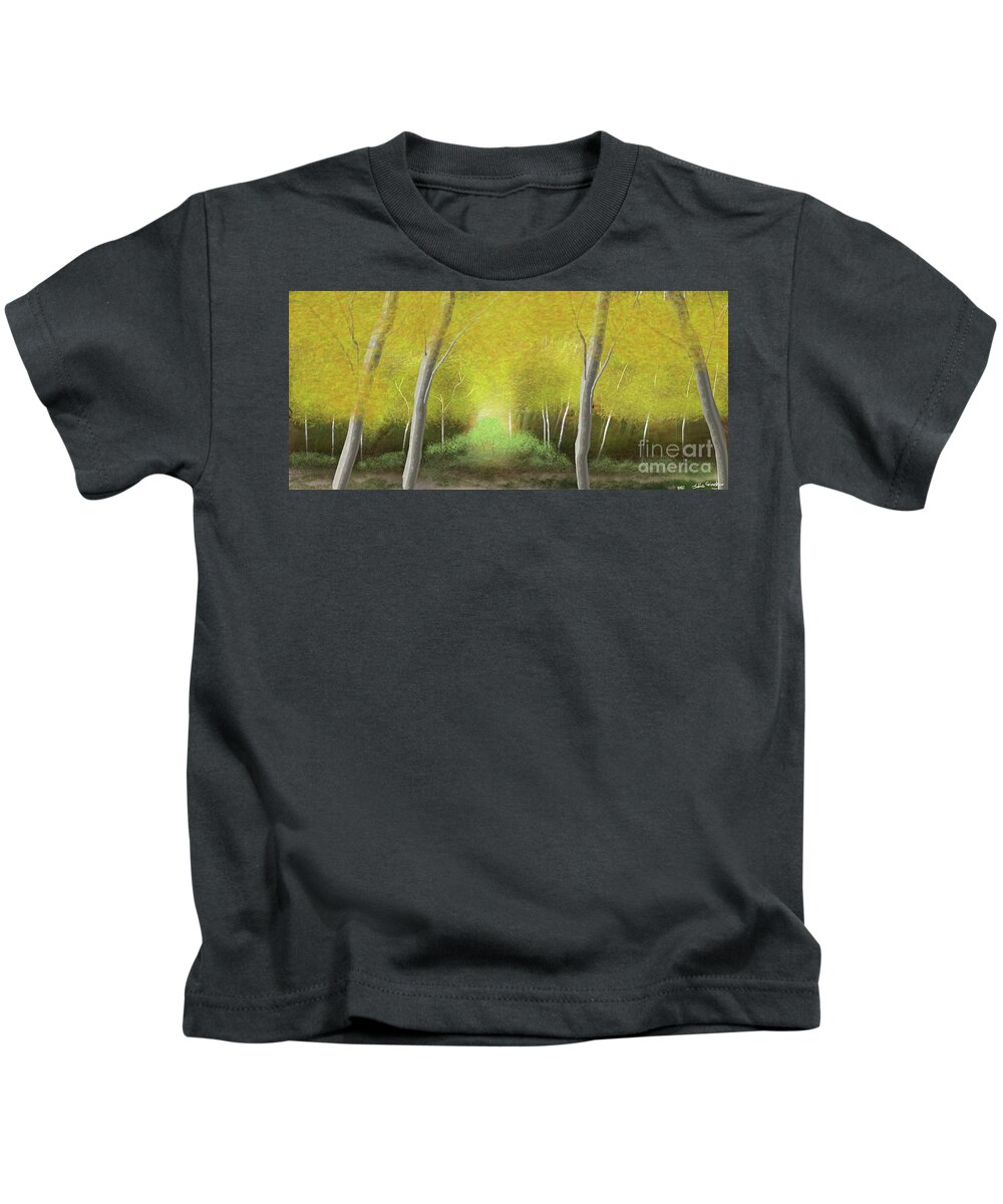 Trees Kids T-Shirt featuring the digital art The Light of Heaven  By Julie Grimshaw 2021 by Julie Grimshaw