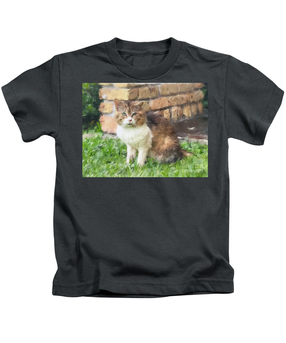 Wildlife Kids T-Shirt featuring the painting The Old Tom by Gary Arnold