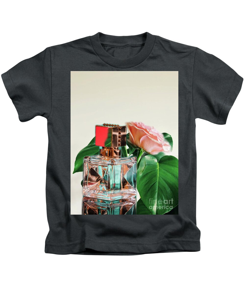 Fineart Kids T-Shirt featuring the digital art The rose parfume by Yvonne Padmos