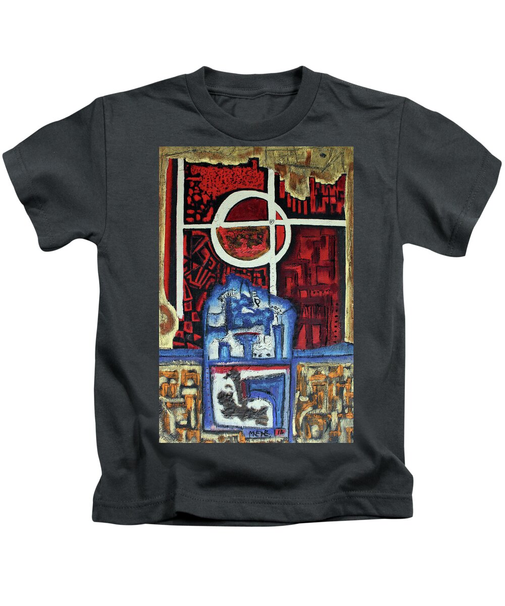 African Art Kids T-Shirt featuring the painting The Target Is I by Michael Nene