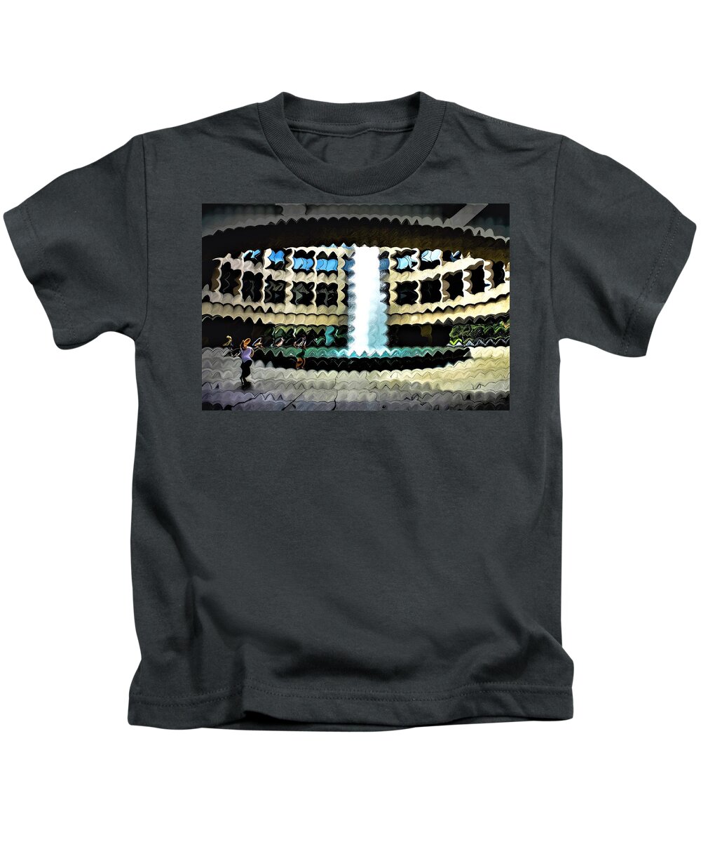 Hirshhorn_museum Kids T-Shirt featuring the digital art The World is Round #2 by Addison Likins