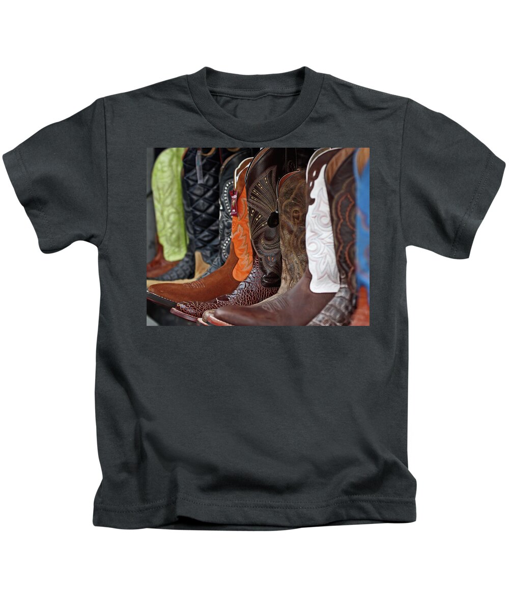 Cowboy Kids T-Shirt featuring the photograph These Boots Are Made For Walkin by Lens Art Photography By Larry Trager