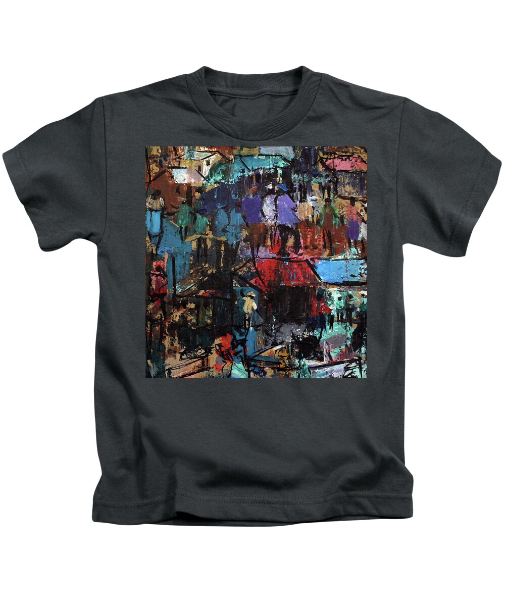  Kids T-Shirt featuring the painting This Is Us by Joe Maseko