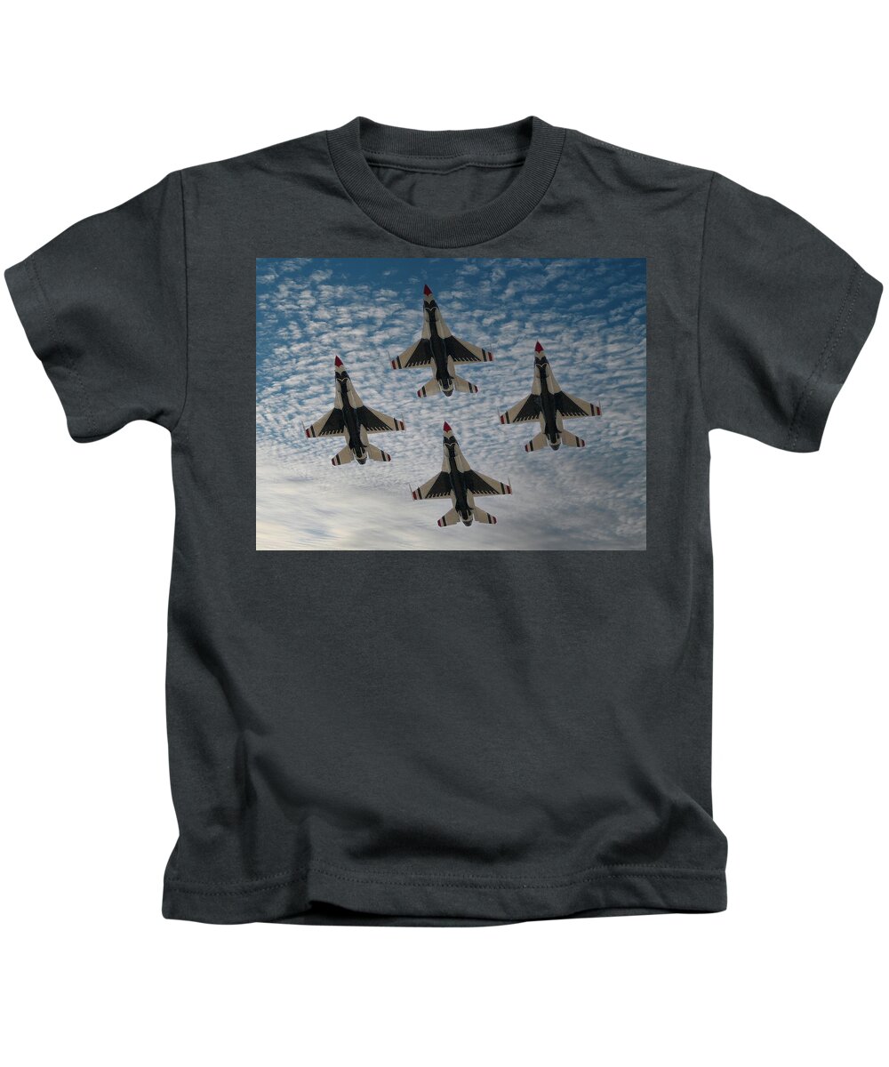 Jet Kids T-Shirt featuring the photograph Thunderbirds Away by Kevin Fortier