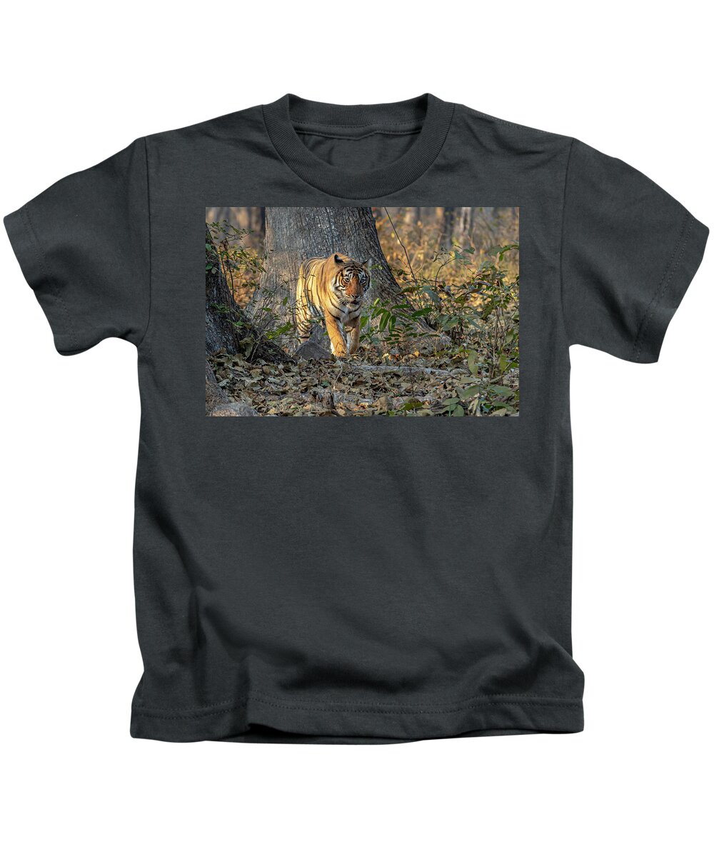 Tiger Kids T-Shirt featuring the digital art Tiger in the jungle by Pravine Chester