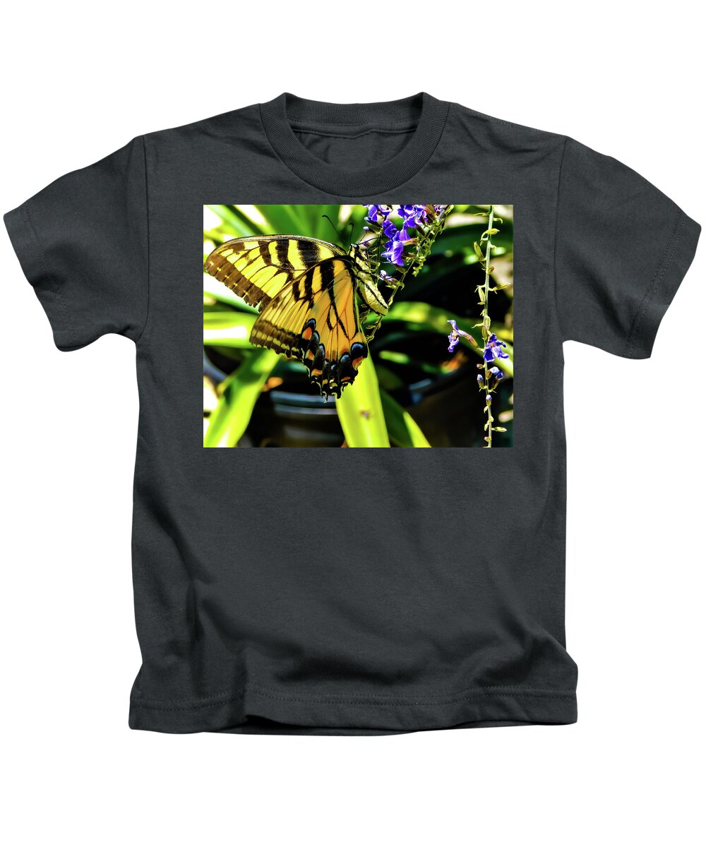 Landscape Kids T-Shirt featuring the photograph Tiger Swallowtail by Gena Herro