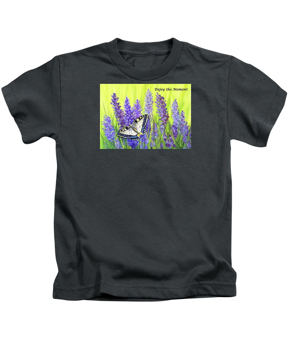 Time Kids T-Shirt featuring the painting Time Enough - Enjoy The Moment by Sarah Irland