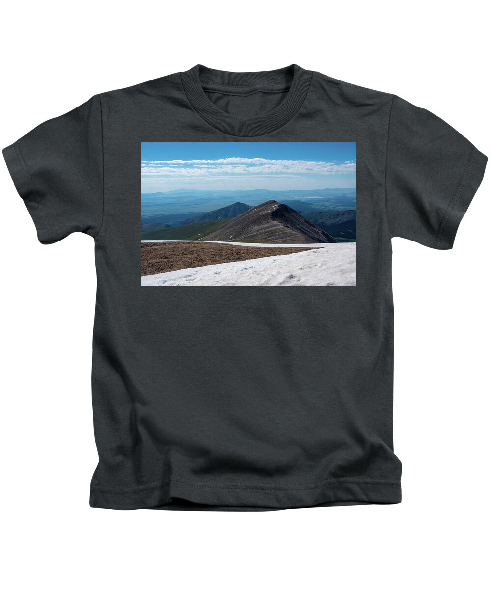 No People Kids T-Shirt featuring the photograph Top of a 14er by Nathan Wasylewski