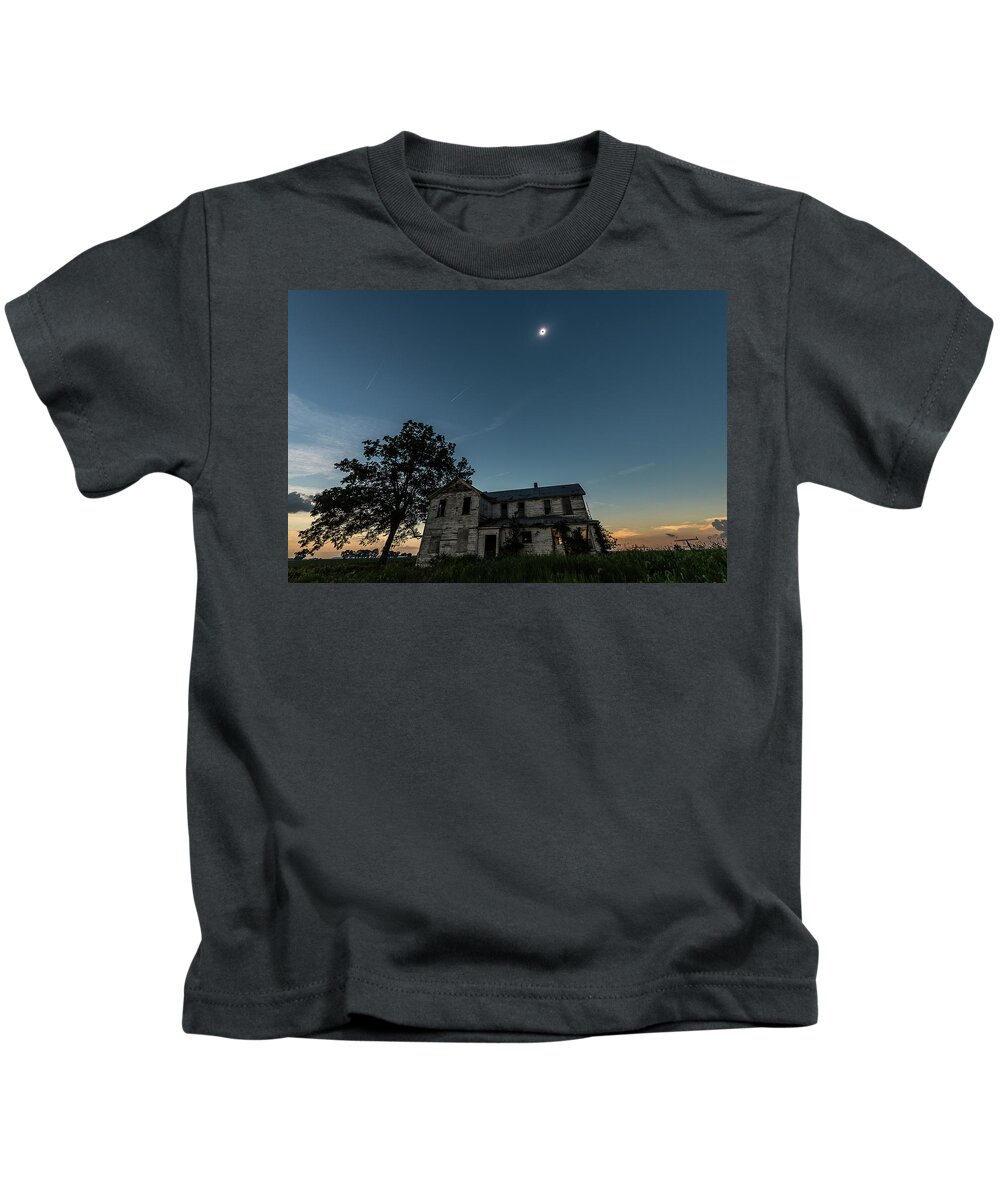 Eclipse Kids T-Shirt featuring the photograph Total Solar Eclipse by Marcus Hustedde