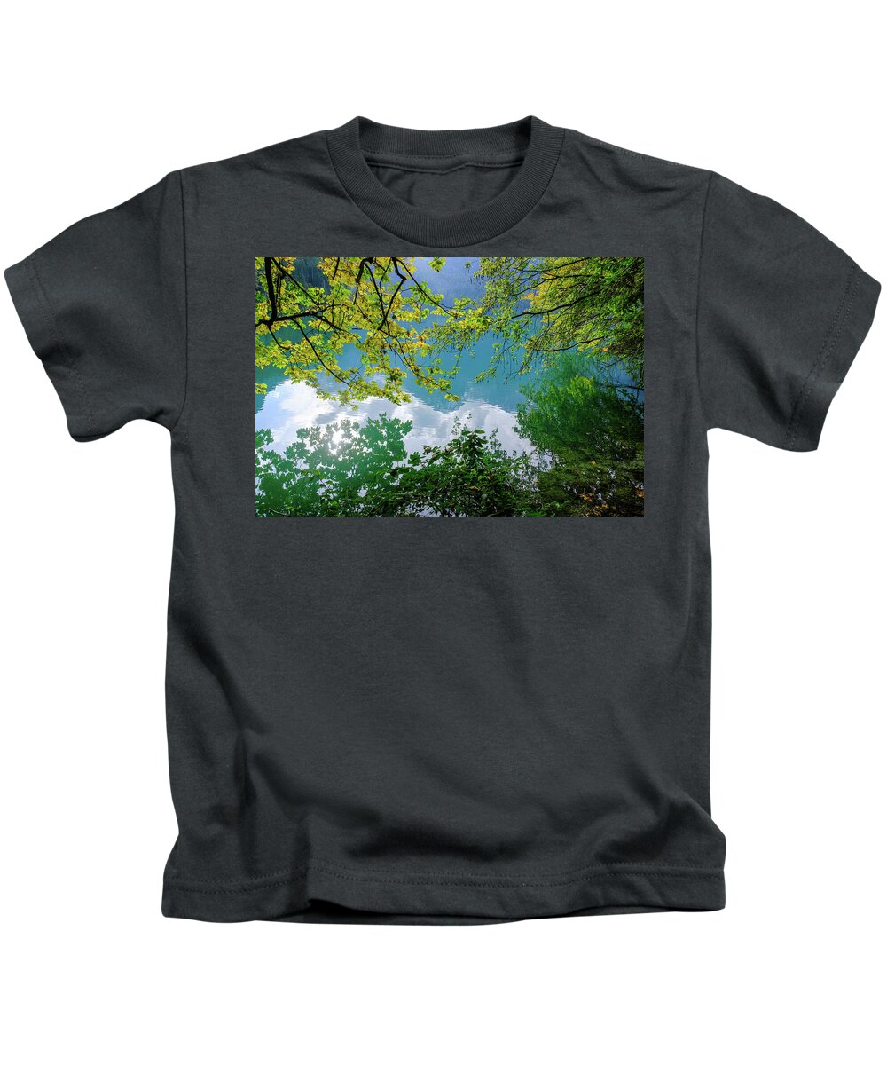 Italy Kids T-Shirt featuring the photograph Tovel Lake #5 by Alberto Zanoni