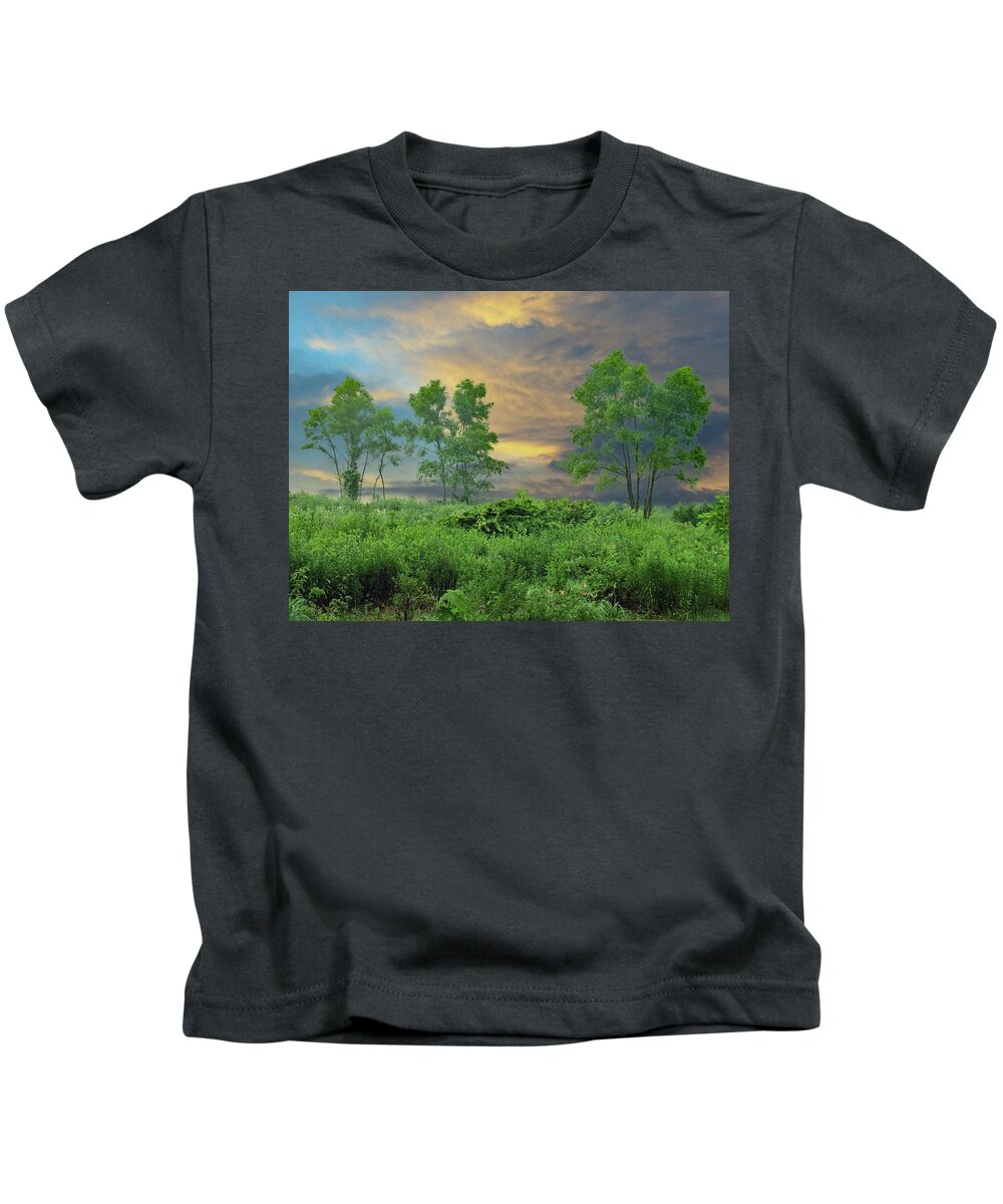 Landscape Kids T-Shirt featuring the digital art Tree Thoughts by Allen Nice-Webb