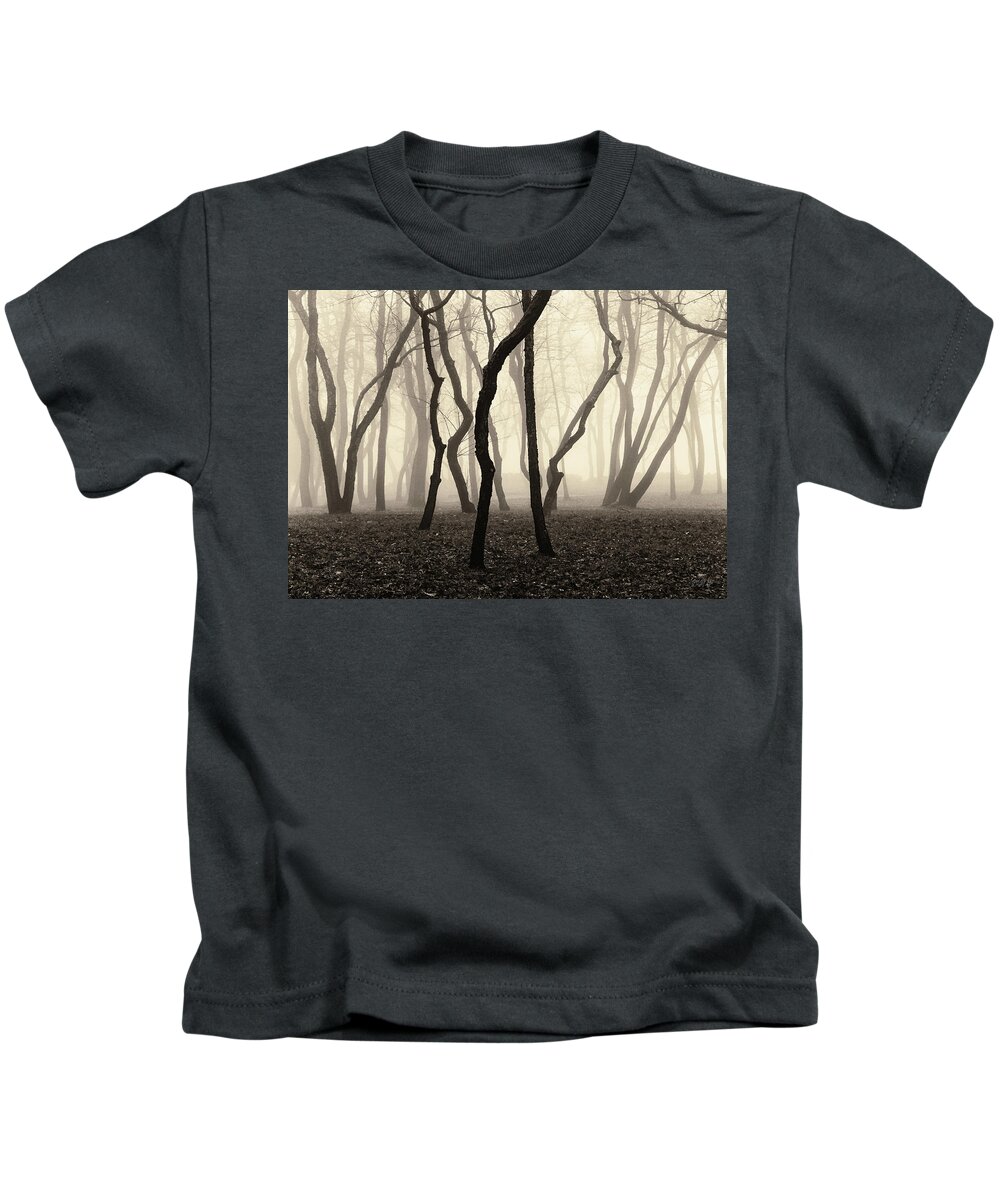 Trees Kids T-Shirt featuring the photograph Trees and Fog No. 1 by David Gordon