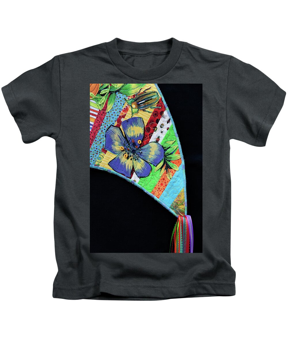 Fiber Art Kids T-Shirt featuring the mixed media Tropical Breeze 3 by Vivian Aumond