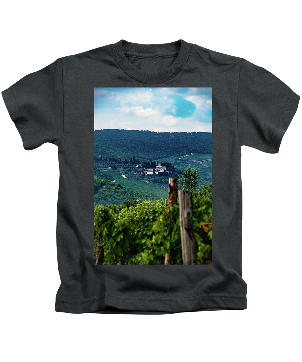 Italy Kids T-Shirt featuring the photograph Tuscan Vineyard by Marian Tagliarino