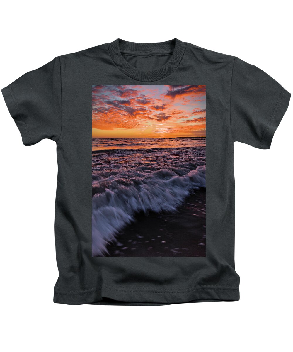 Seascape Kids T-Shirt featuring the photograph Twilight at Gale Beach in Albufeira by Angelo DeVal
