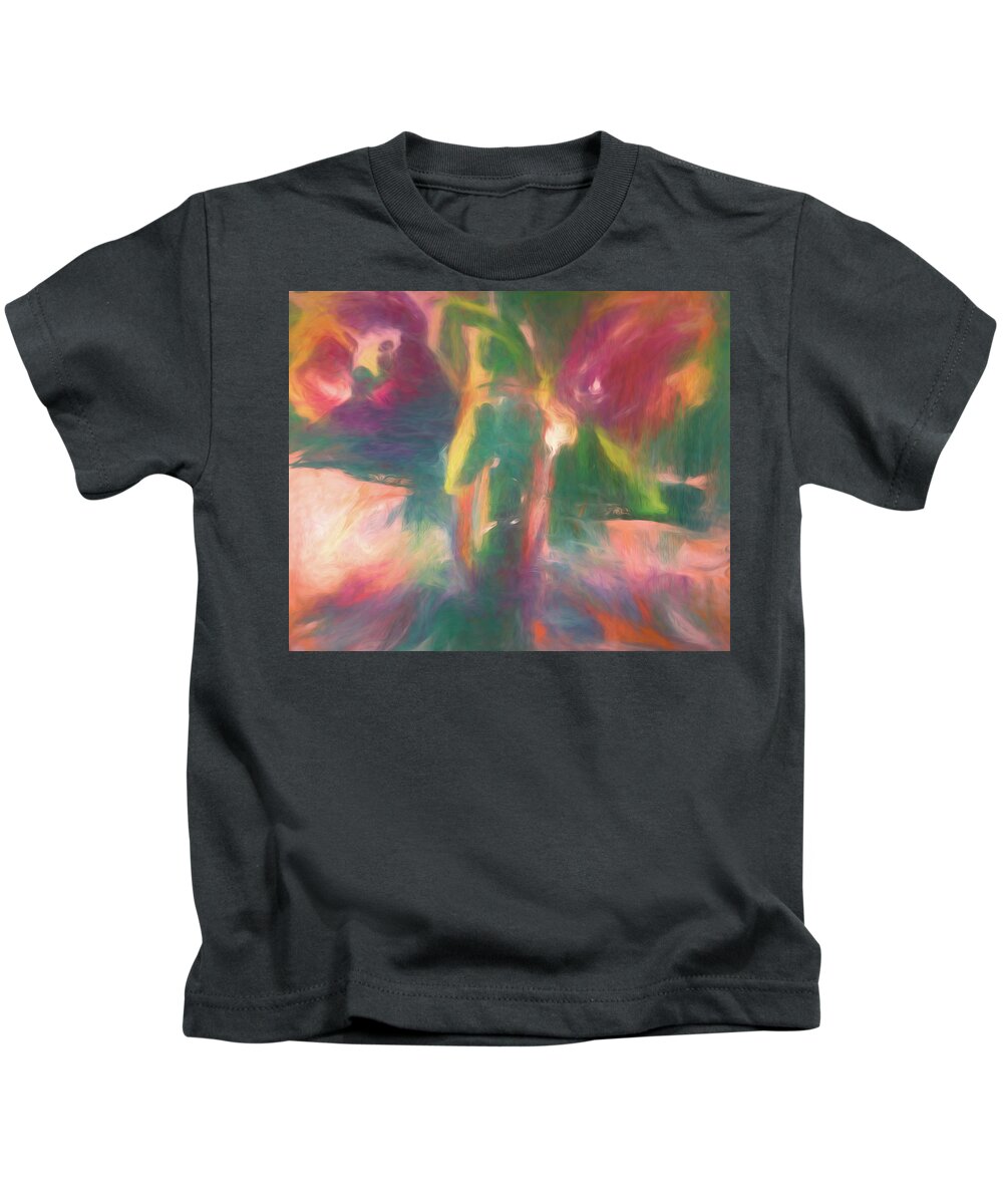  Kids T-Shirt featuring the painting Two Flowers On Table by Susan Crowell