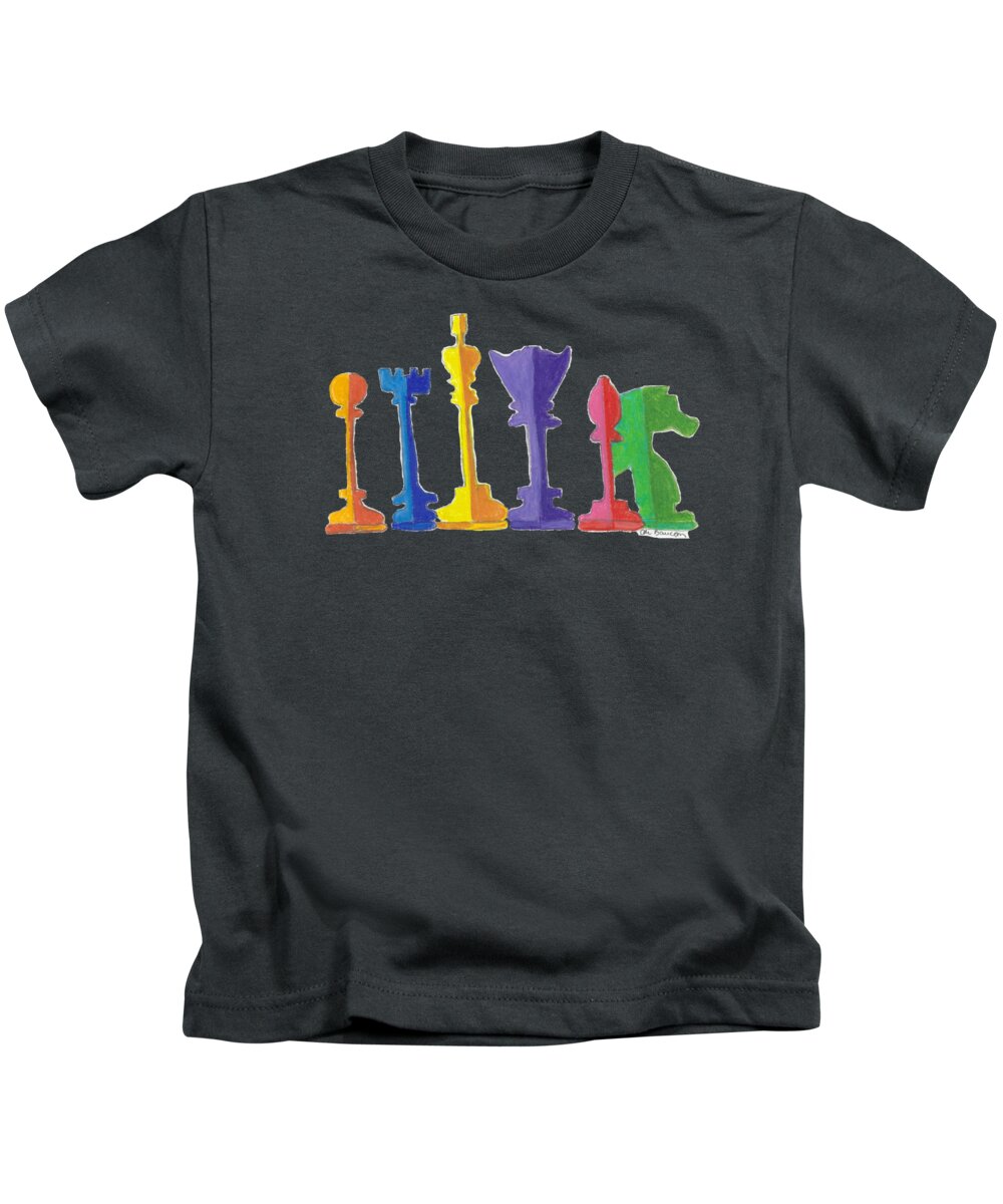 Chess Kids T-Shirt featuring the drawing U-Knighted Transparent Background by Ali Baucom