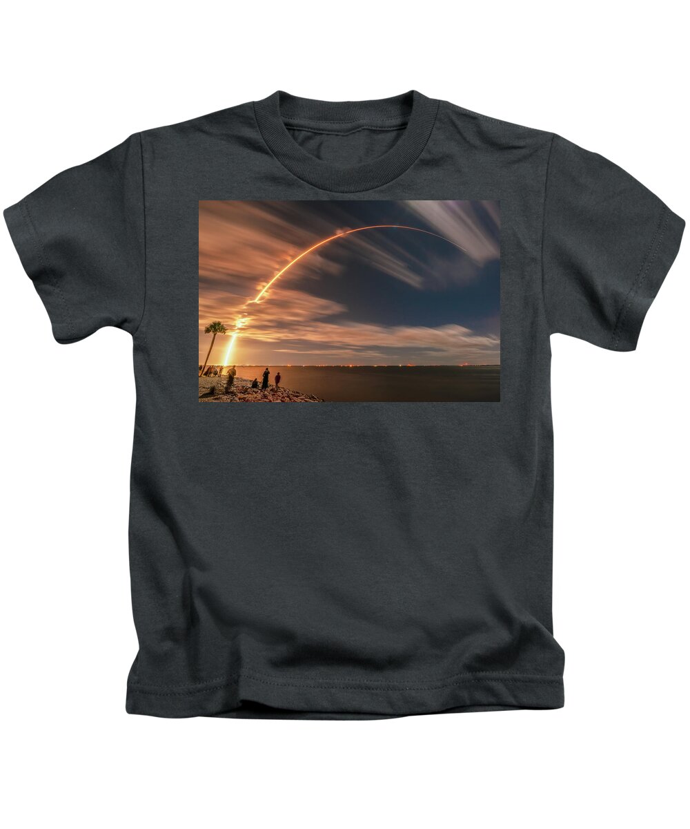 Rockets Kids T-Shirt featuring the photograph ULA Atlas V Solar Orbiter by Norman Peay