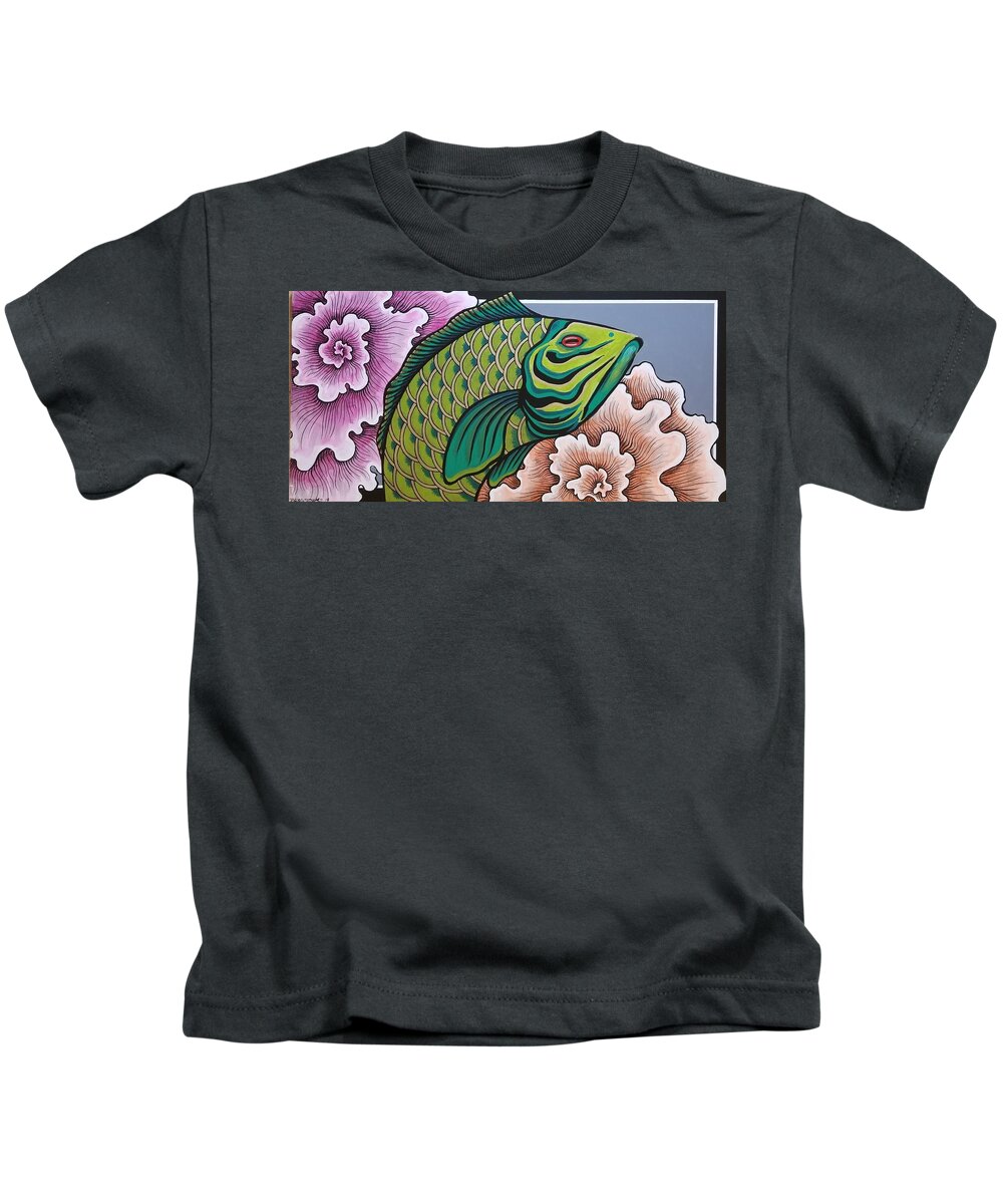  Kids T-Shirt featuring the painting Untitled by Bryon Stewart