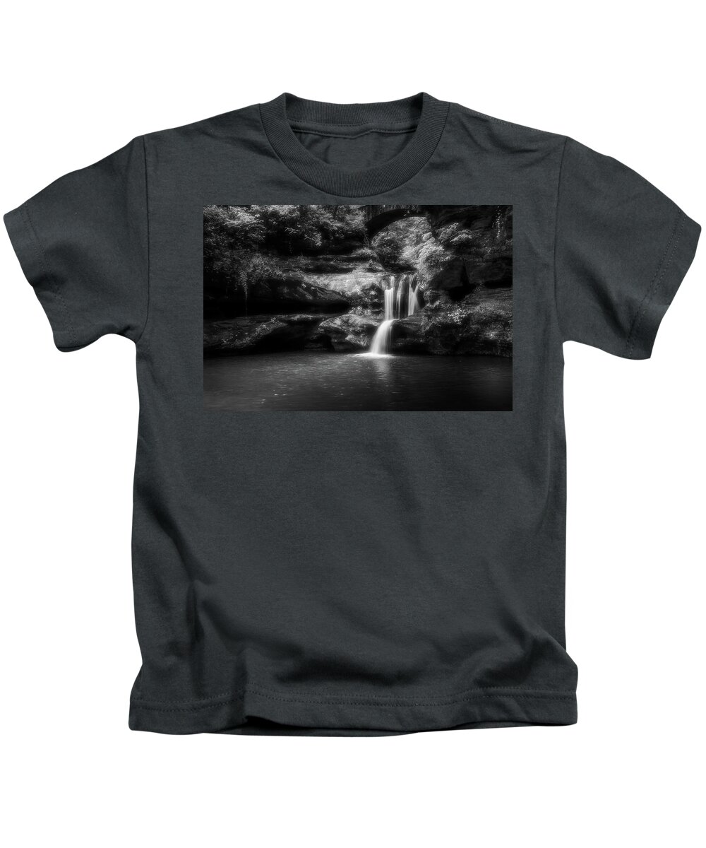 Upper Falls Ohio Kids T-Shirt featuring the photograph Upper Falls Waterfall Ohio/Hocking Hills by Dan Sproul