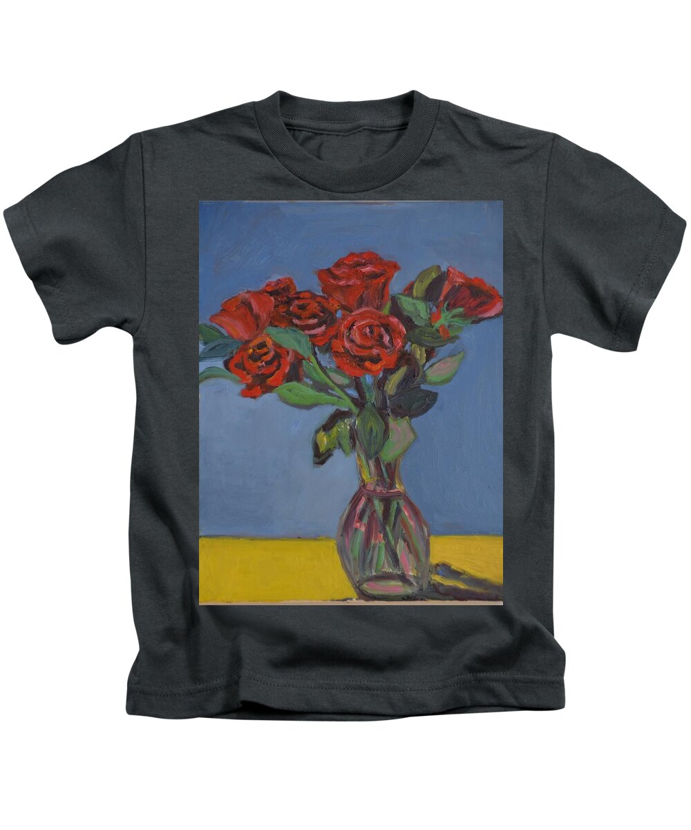 Roses Kids T-Shirt featuring the painting Valentine Flowers II by Beth Riso