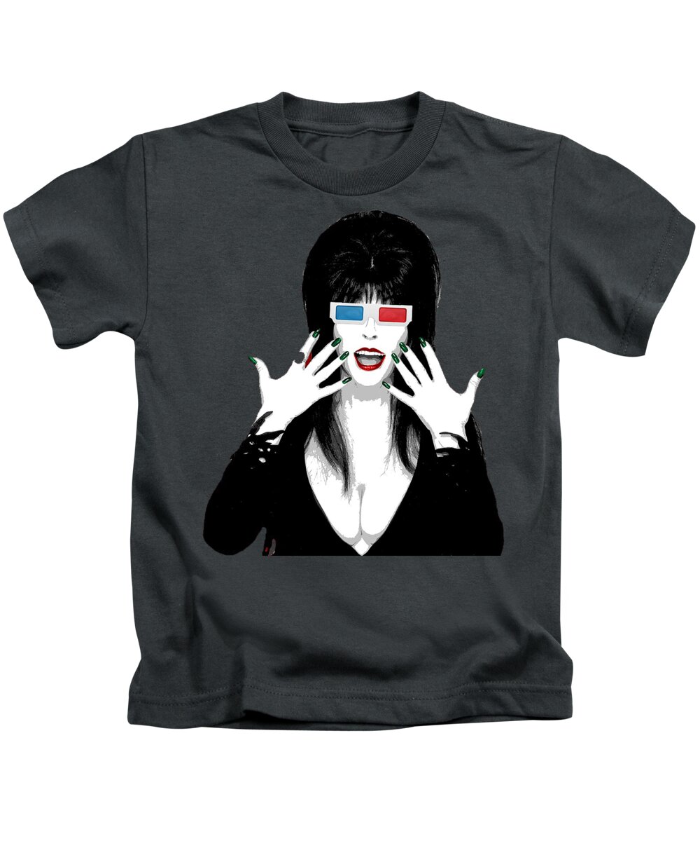 Elvira Kids T-Shirt featuring the digital art Vampira by Scott D Windsor