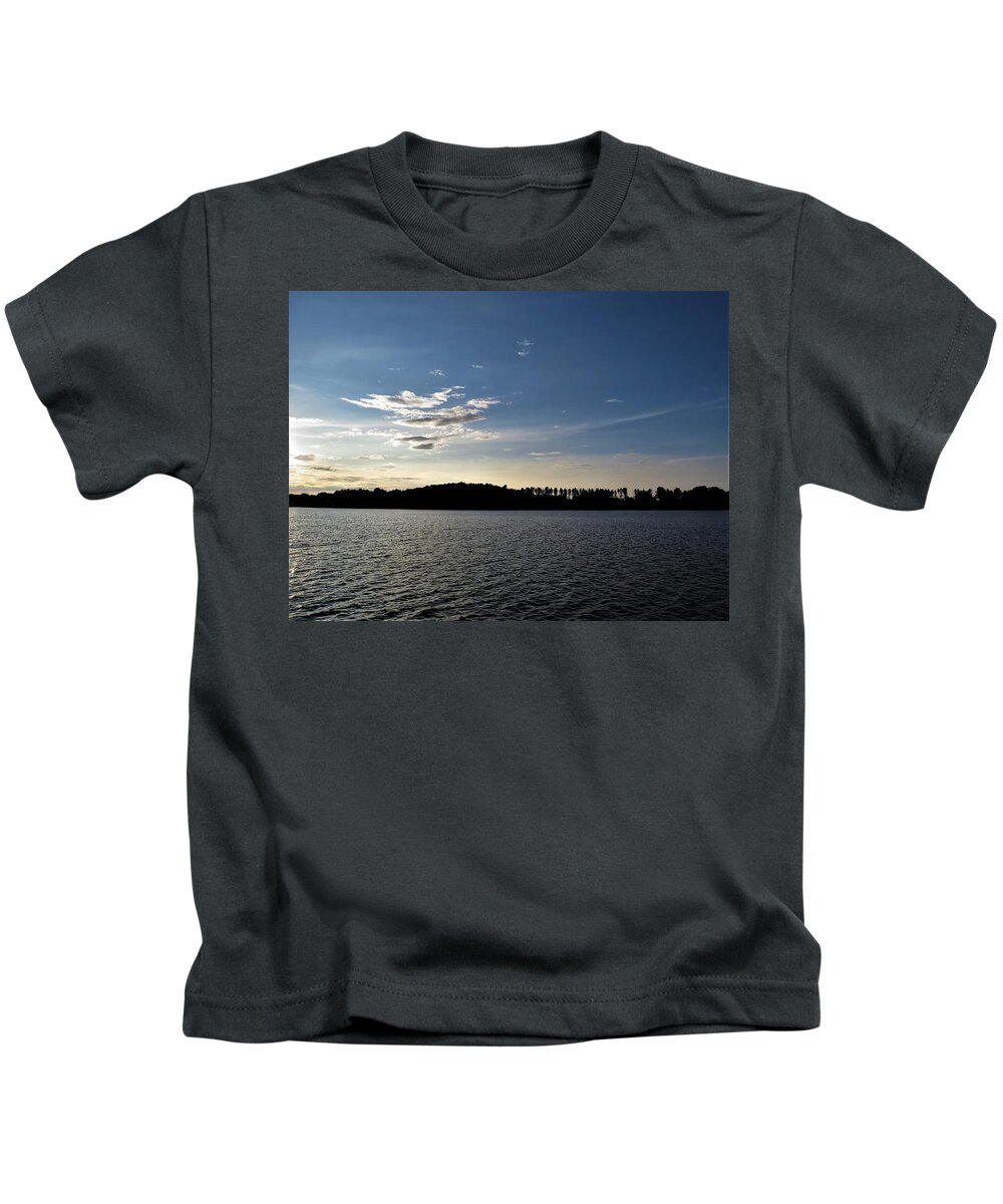 Lake Kids T-Shirt featuring the photograph Vanilla Feathers Dusk by Ed Williams