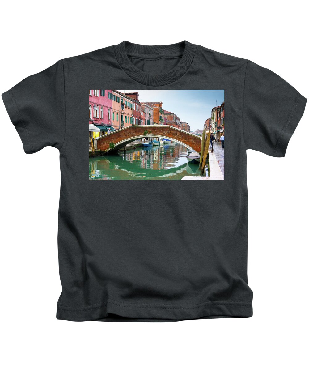 Rain Kids T-Shirt featuring the photograph Venice Bridge by Andrew Lalchan