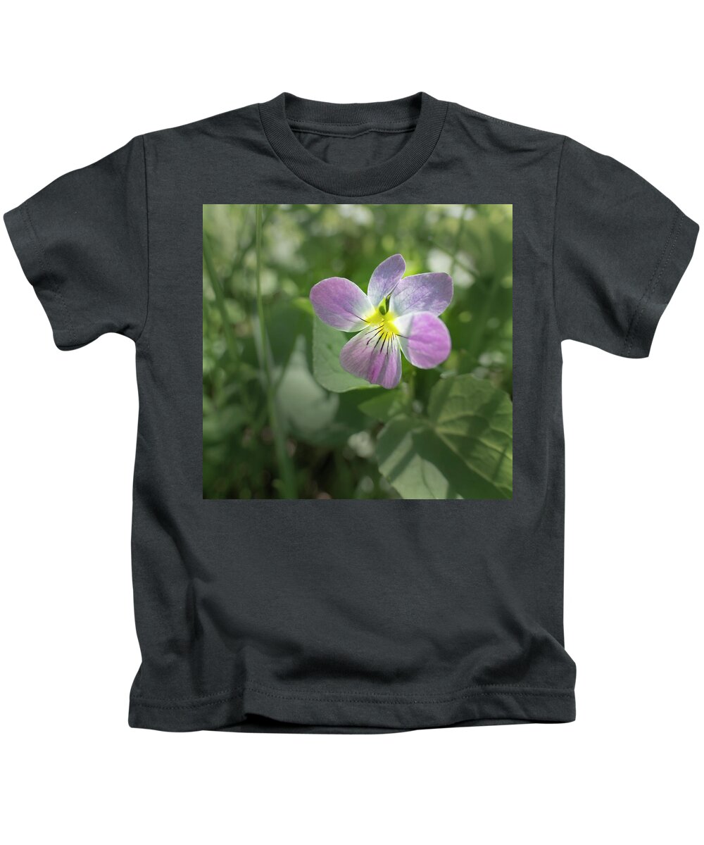 Violet Kids T-Shirt featuring the photograph Violet In The Woods by Karen Rispin