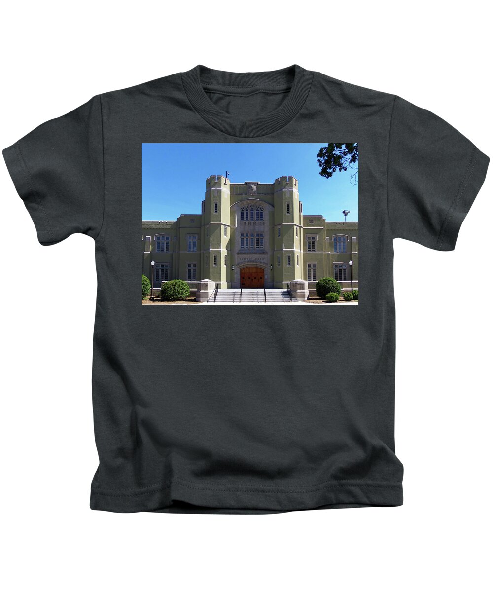 Lexington Kids T-Shirt featuring the photograph VMI Preston Library by Deb Beausoleil