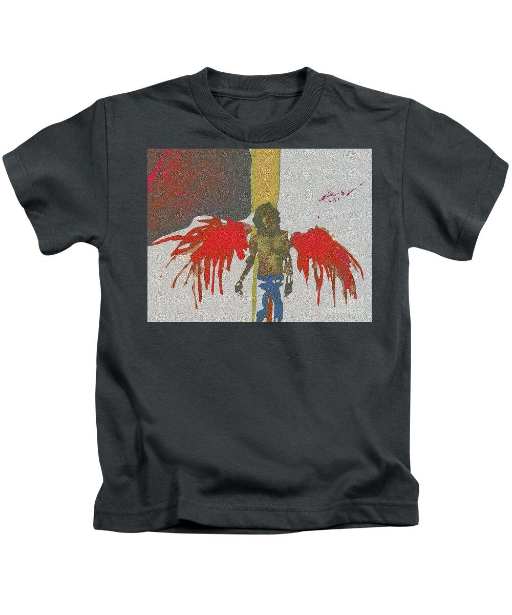 Digital Kids T-Shirt featuring the painting Walking Warrior by Alexandra Vusir