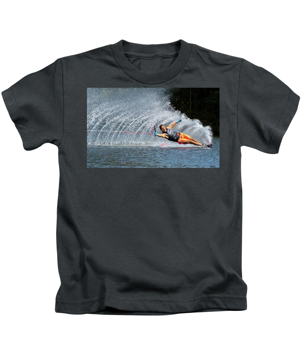 Waterskiing Kids T-Shirt featuring the photograph Waterskiing 2 by Jim Miller