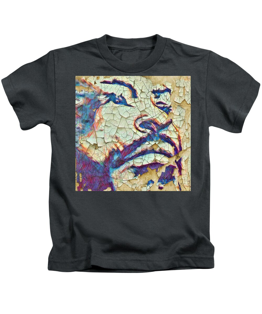 Kids T-Shirt featuring the mixed media What's going on by Angie ONeal