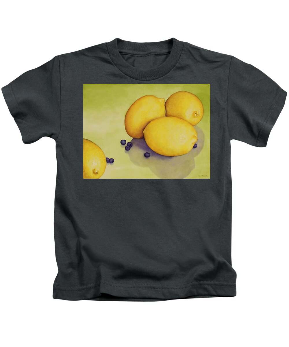 Kim Mcclinton Kids T-Shirt featuring the painting When Life Gives You Lemons by Kim McClinton