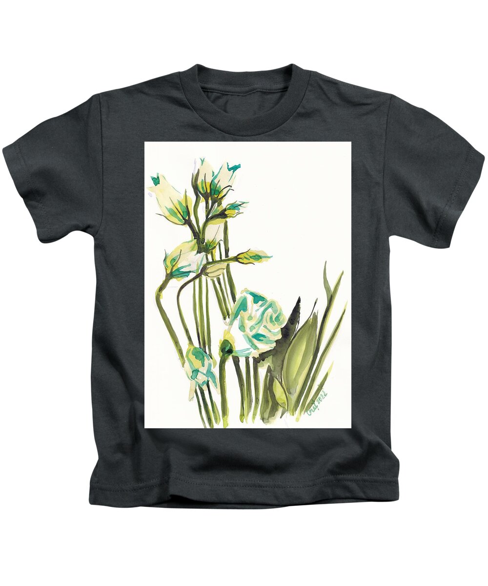 Flower Kids T-Shirt featuring the painting White Flowers by George Cret