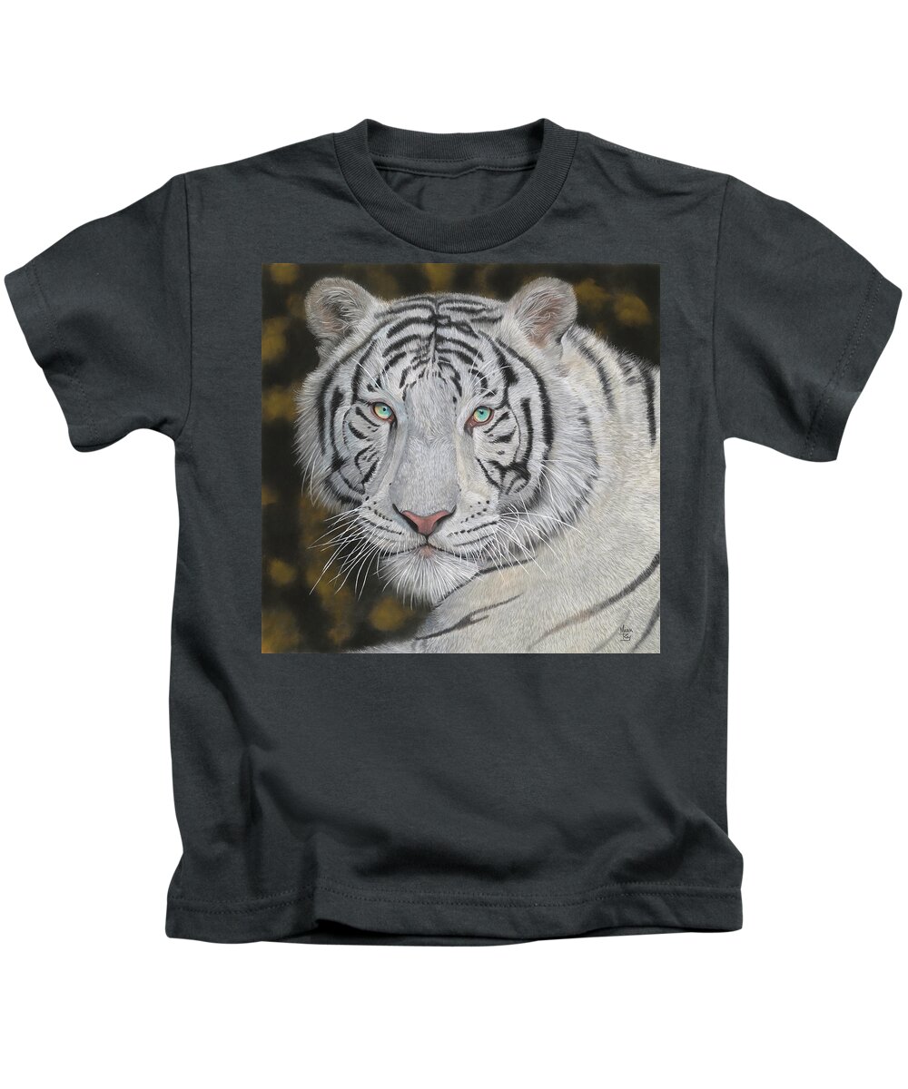 Tiger Kids T-Shirt featuring the painting White Tiger by Mark Ray