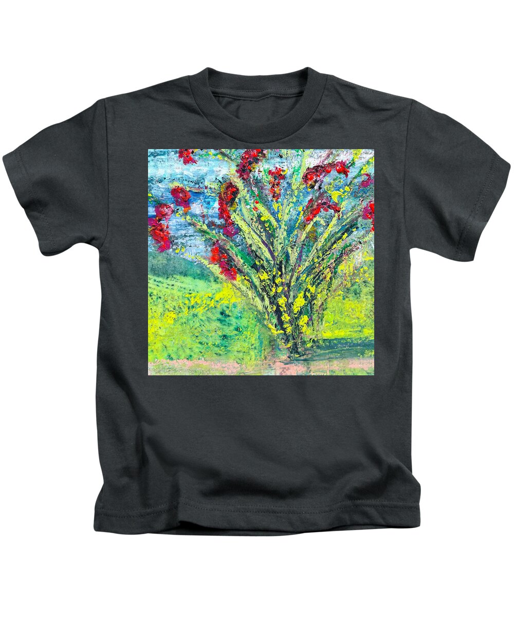 Cactus Kids T-Shirt featuring the painting Wild Thing - Ocotillo by Cheryl Prather