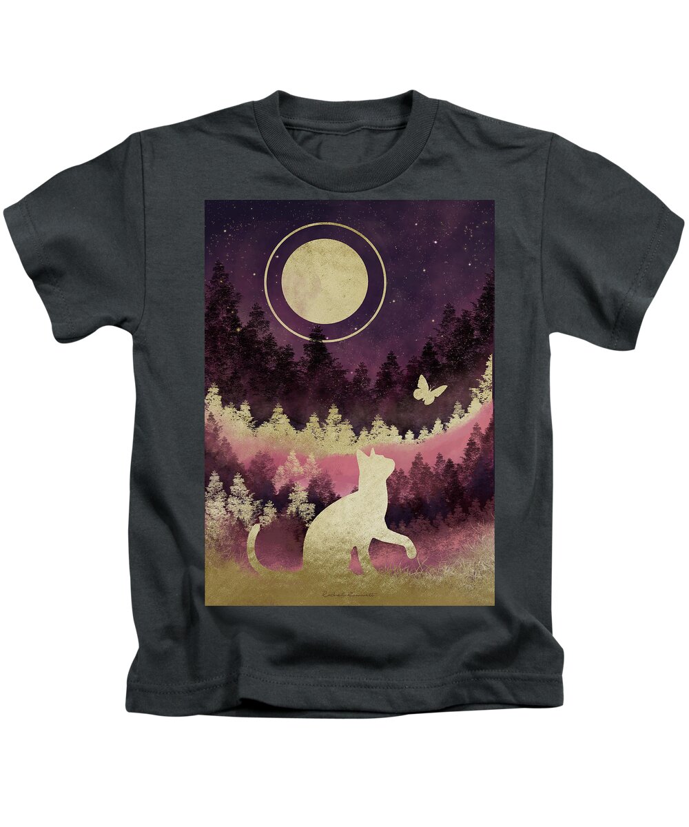 Cat Kids T-Shirt featuring the digital art Willow by Rachel Emmett