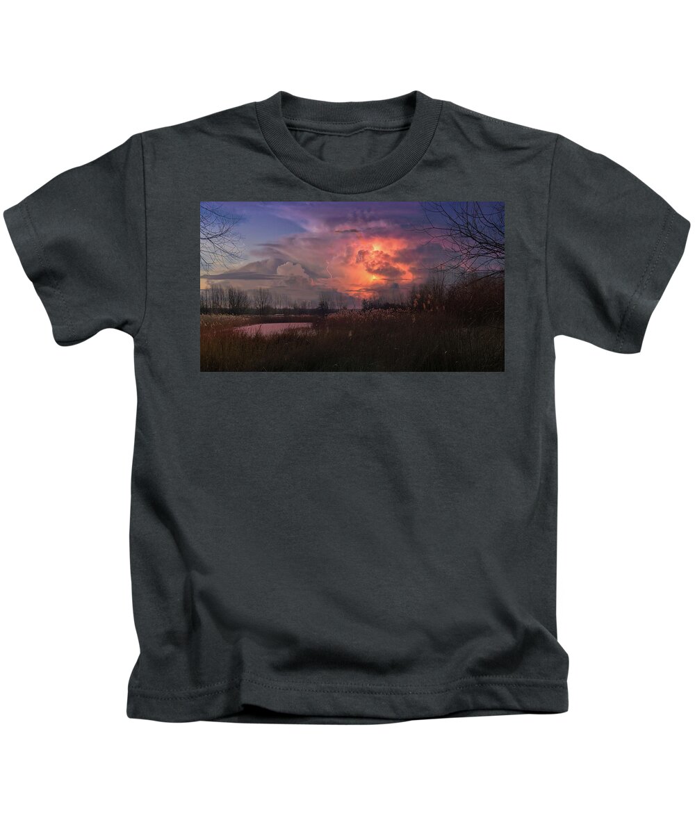 Photography Kids T-Shirt featuring the photograph Winter Sunny Afternoon In Latvia by Aleksandrs Drozdovs