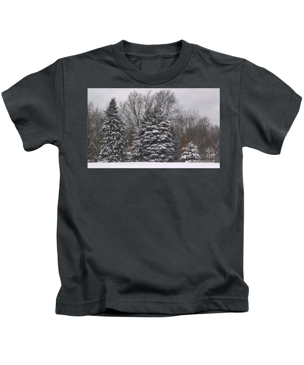 Burton Park Kids T-Shirt featuring the photograph Winter Walk at Burton Park by Lisa Dionne